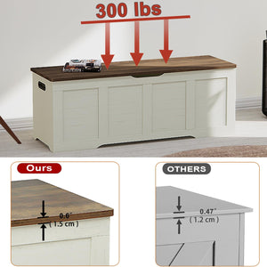 Large Storage Chest with Safety Hinges & Wooden Bench