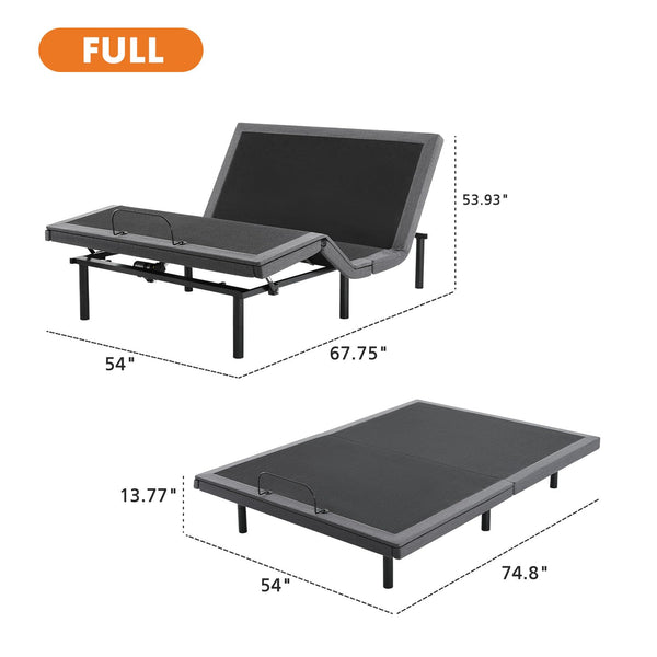 Full Adjustable Bed Frame with Wireless Remote and USB Ports