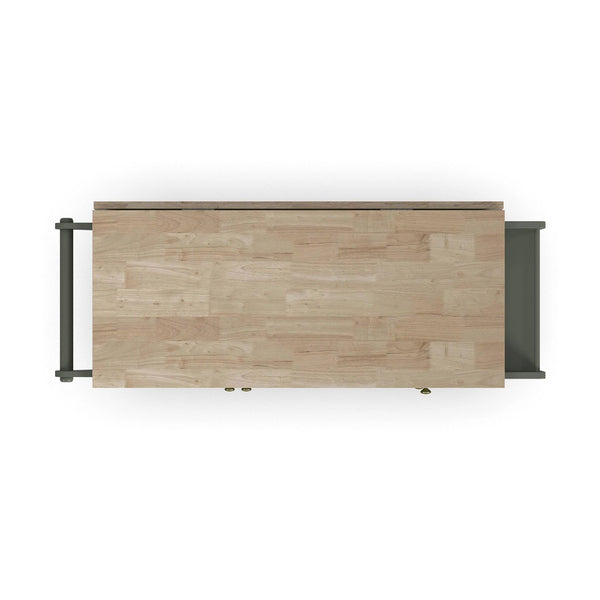 Rolling Kitchen Island Cart with Drop-Leaf Breakfast Bar