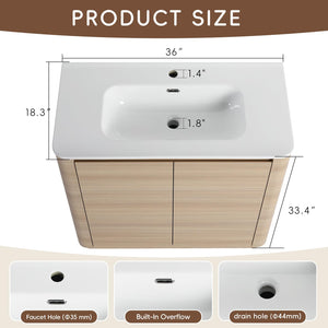 Freestanding Bathroom Vanity with Ceramic Sink