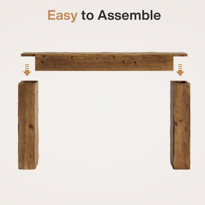 Solid Wood Farmhouse Console Table 63 Inch