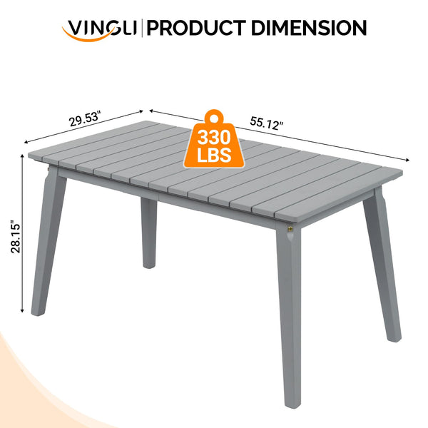 Rectangular Outdoor Cedar Wood Dining Table for 4-6