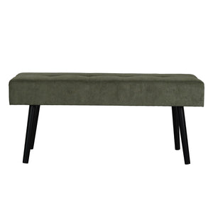 Corduroy Upholstered Entryway Bench with Metal Frame