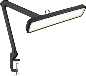30W LED Desk Lamp with Clamp — 2,500 Lumens, 22" Wide Shade
