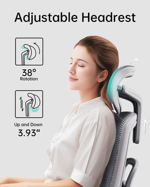 High Back Ergonomic Mesh Office Chair with 3D Armrests & Adjustable Lumbar Support