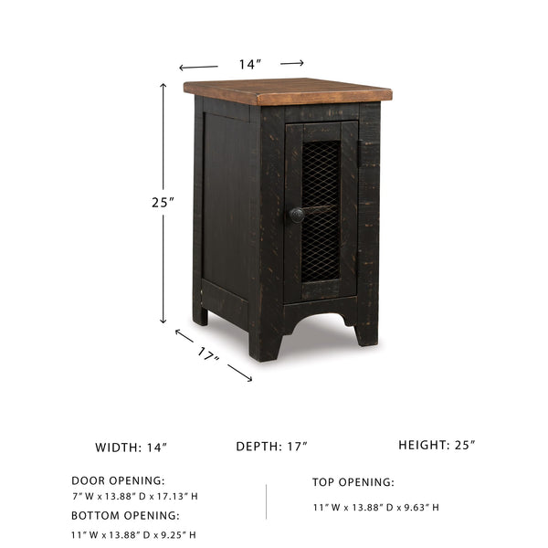 Rustic Farmhouse Chair Side End Table with Cabinet Door