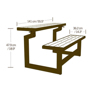 Convertible Bench Table – Faux Wood, Weather-Resistant