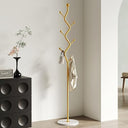 Freestanding Tree Branch Coat Rack with Marble Base & 6 Hooks