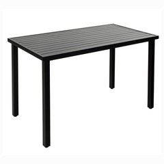 Outdoor Bar Table – Metal Counter Height with Wood Grain Top
