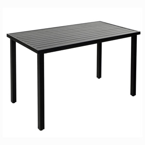 Outdoor Bar Table – Metal Counter Height with Wood Grain Top