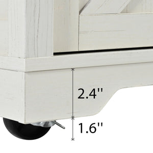 Farmhouse Kitchen Island with Power Outlet & Drop Leaf