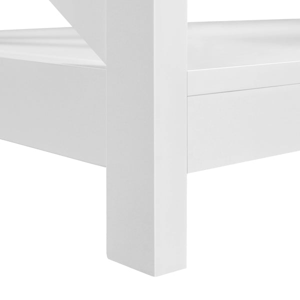 2-Tier Coffee Table with Storage Shelf and X-Design Legs