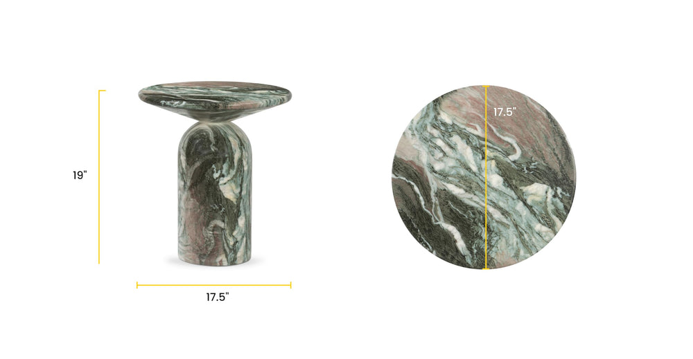 Round Faux Marble End Table – Reinforced Resin Side Table