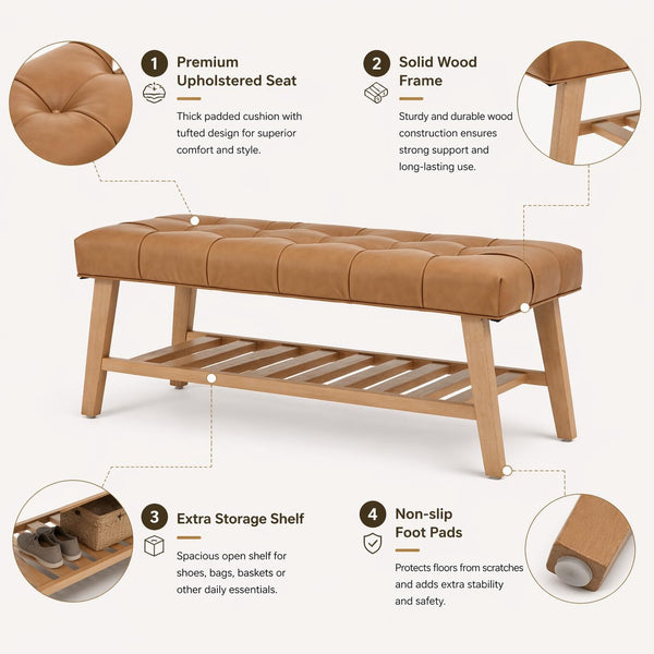 Entryway Bench with Shoe Storage