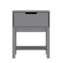 Kids Wood Nightstand with Drawer and Open Shelf