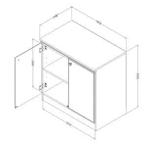 2-Door Storage Cabinet with Adjustable Shelf