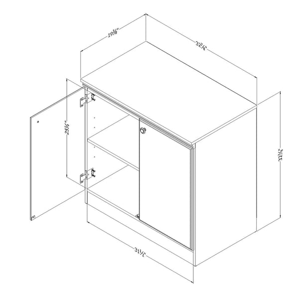 2-Door Storage Cabinet with Adjustable Shelf