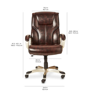 Executive High Back Office Chair with Padded Armrests & 360° Swivel