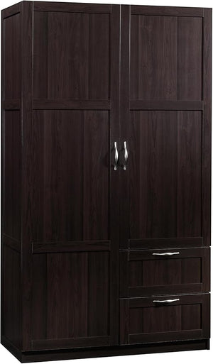 Wardrobe Storage Cabinet with Drawers and Hanging Rail