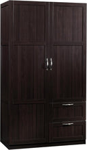 Multipurpose Armoire Wardrobe Storage Cabinet with Drawers & Hanging Rail