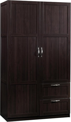 Multipurpose Armoire Wardrobe Storage Cabinet with Drawers & Hanging Rail