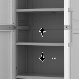 5-Shelf Resin Storage Cabinet with Lockable Doors