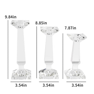 Crystal Candelabra Set — Dual-Purpose Pillar & Taper Candle Holder