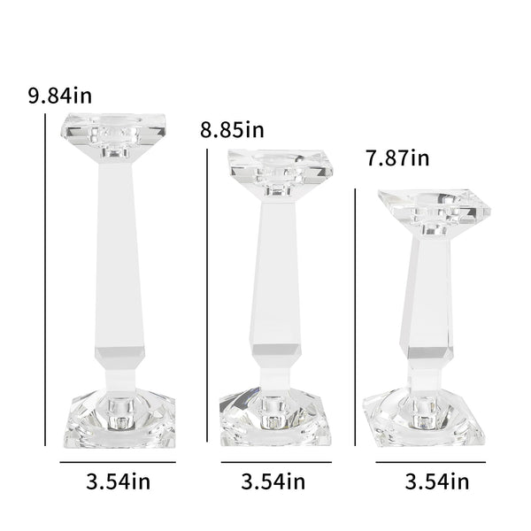 Crystal Candelabra Set — Dual-Purpose Pillar & Taper Candle Holder