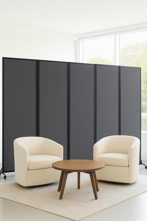 5-Panel Folding Room Divider with Locking Wheels