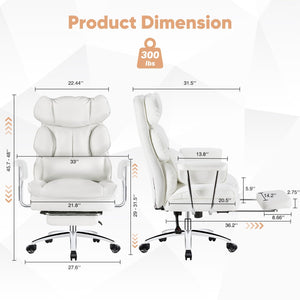 Ergonomic Executive Office Chair with Footrest & Lumbar Support