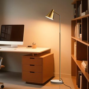 Gold Brass Adjustable LED Floor Lamp
