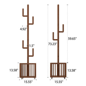 Cactus Freestanding Coat Rack with Storage