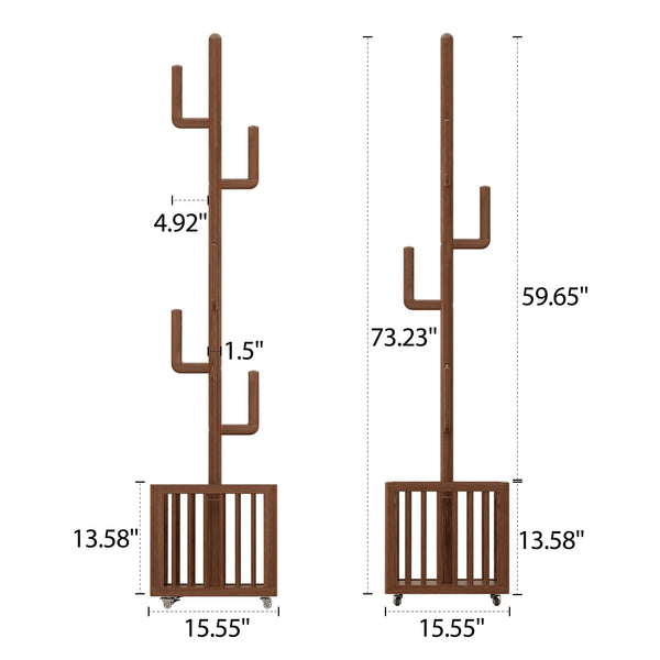 Cactus Freestanding Coat Rack with Storage