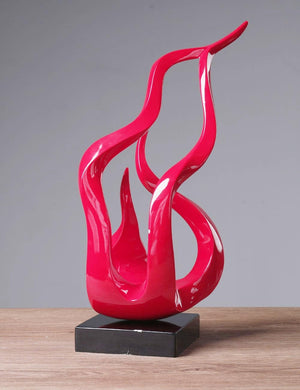 Abstract Flame Sculpture Figurine – Polyresin Table Decor Statue