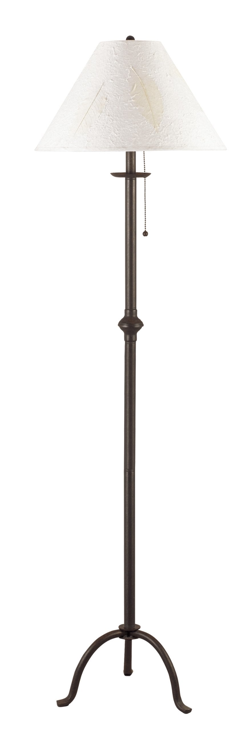 Metal Floor Lamp with Pull Chain & Rice Paper Shade