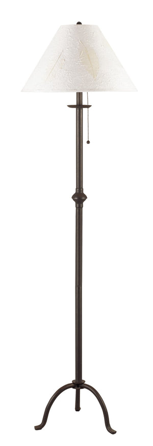 Metal Floor Lamp with Pull Chain & Rice Paper Shade