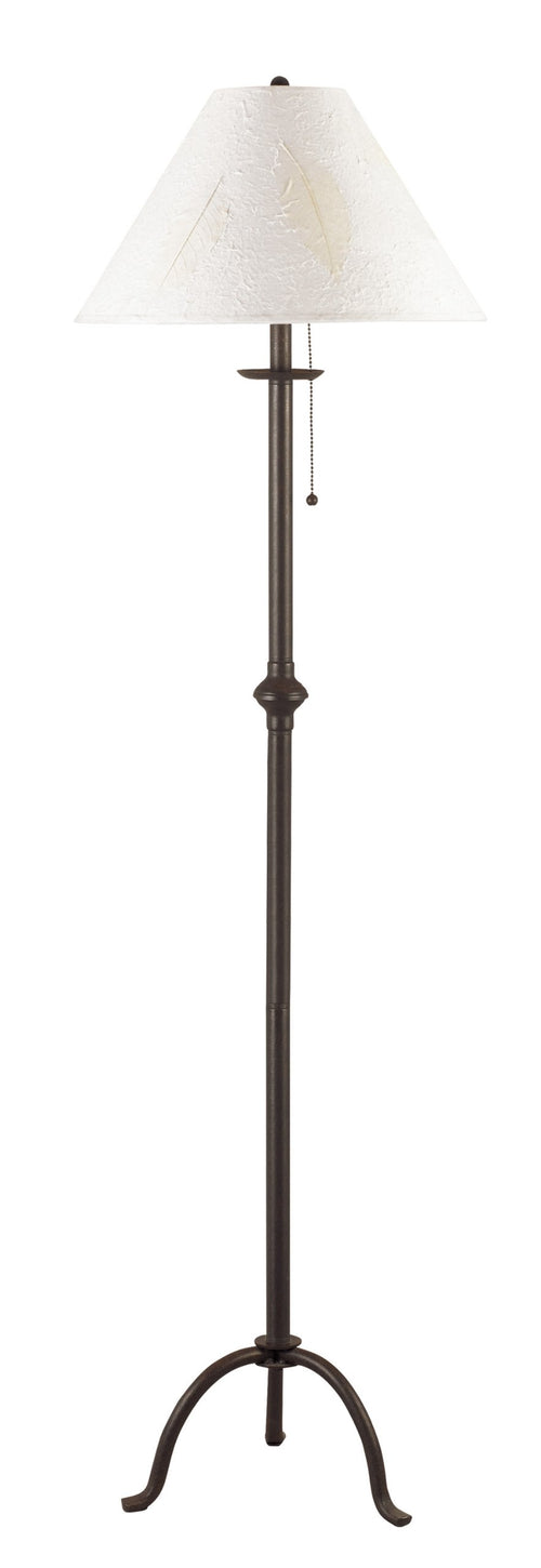 Metal Floor Lamp with Pull Chain & Rice Paper Shade