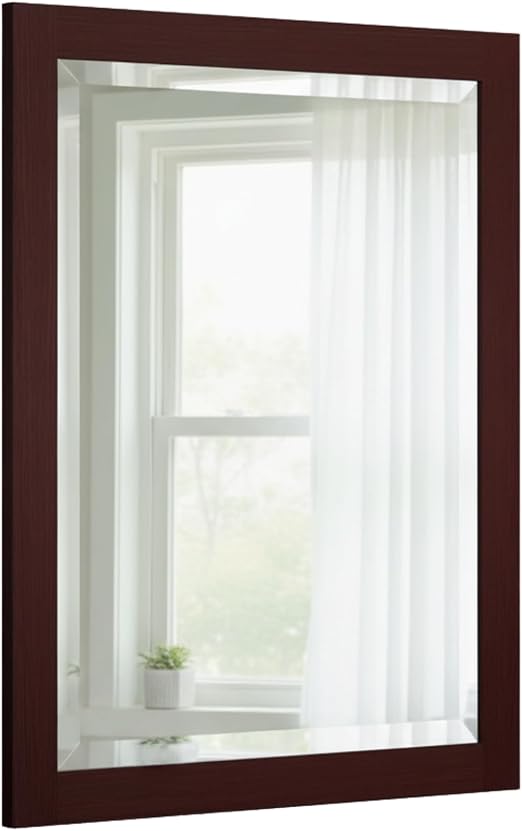 24" x 30" Beveled Bathroom Vanity Mirror – Wood Frame