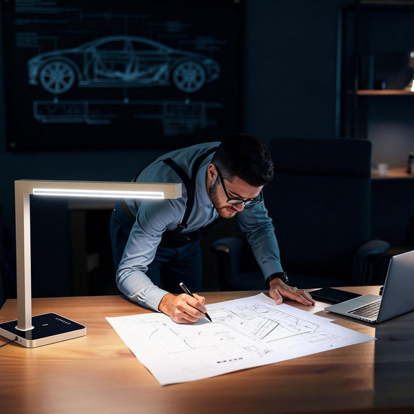LED Desk Lamp with Charging Station & Type-C Port