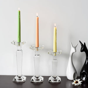 Crystal Candelabra Set — Dual-Purpose Pillar & Taper Candle Holder