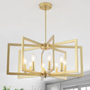 Black Lantern Chandelier – 8-Light Foyer Pendant for High Ceilings