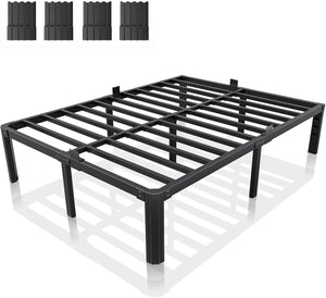 Metal Platform Bed Frame with Storage — Twin, Full, Queen, King