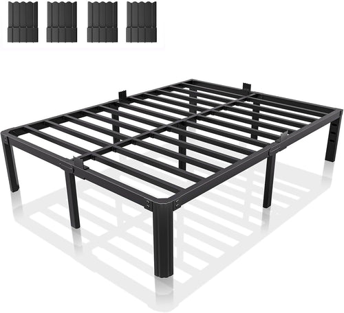 Metal Platform Bed Frame with Storage — Twin, Full, Queen, King