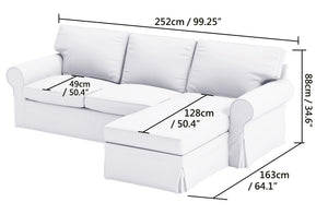Loveseat with Chaise Slipcover – Cotton Replacement Cover