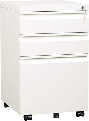 3-Drawer Mobile File Cabinet with Lock