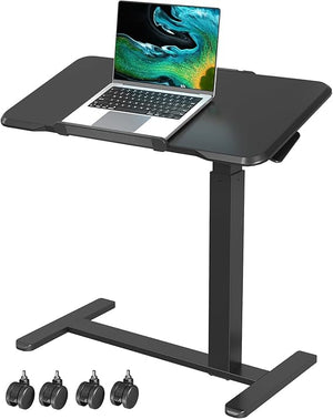 Rolling Laptop Desk with Lockable Wheels | Height Adjustable Standing Desk