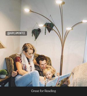 5-Head Arc Floor Lamp with Adjustable Arms