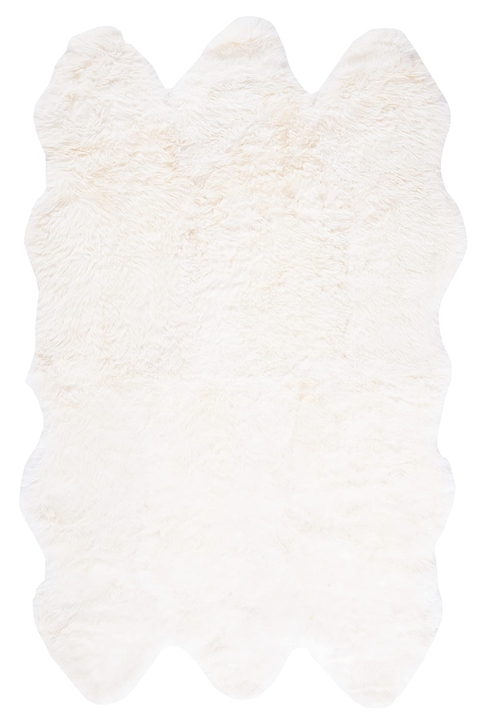 Genuine Sheepskin Shag Area Rug 5' x 8' – Natural & White