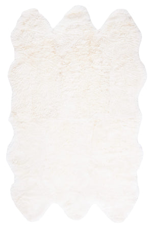 Genuine Sheepskin Shag Area Rug 5' x 8' – Natural & White