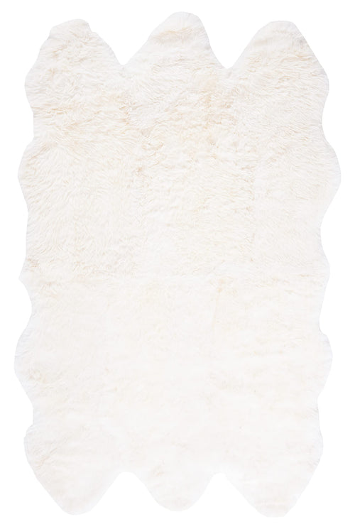 Genuine Sheepskin Shag Area Rug 5' x 8' – Natural & White